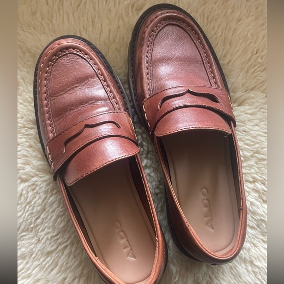 Aldo Cognac Brown Pillow Walk Loafers - Picture 2 of 5